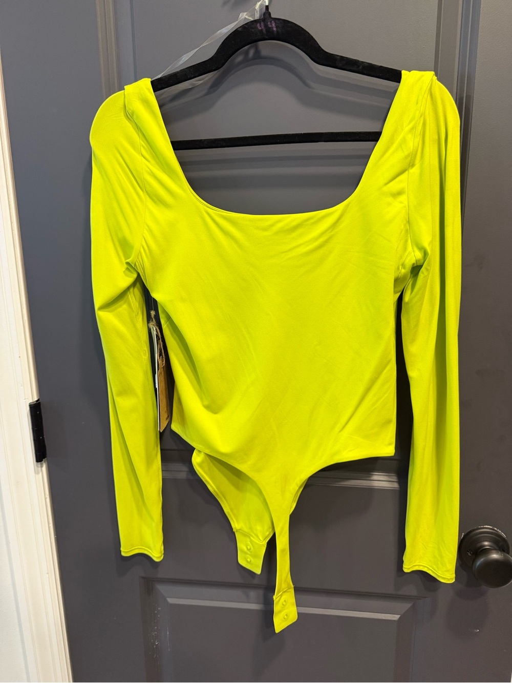 lululemon athletica Neon Yellow Long Sleeve Scoop Bodysuit